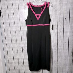 I 💖 Ronson black & pink sheath dress size medium